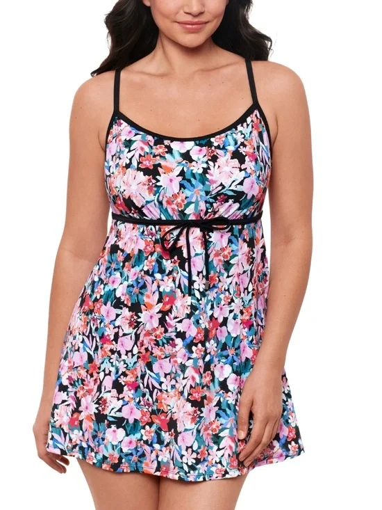 Swim Solutions MULTI Blushing Empire Swimdress - Picture 1 of 3